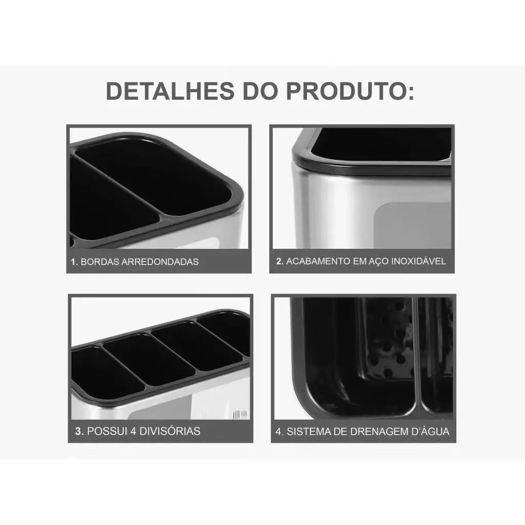 Porta Talheres Inox