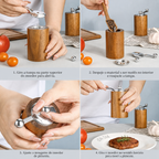 Moedor de Pimenta Manual de Madeira com Manivela