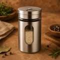 Porta Temperos em Inox com Tampa Giratória