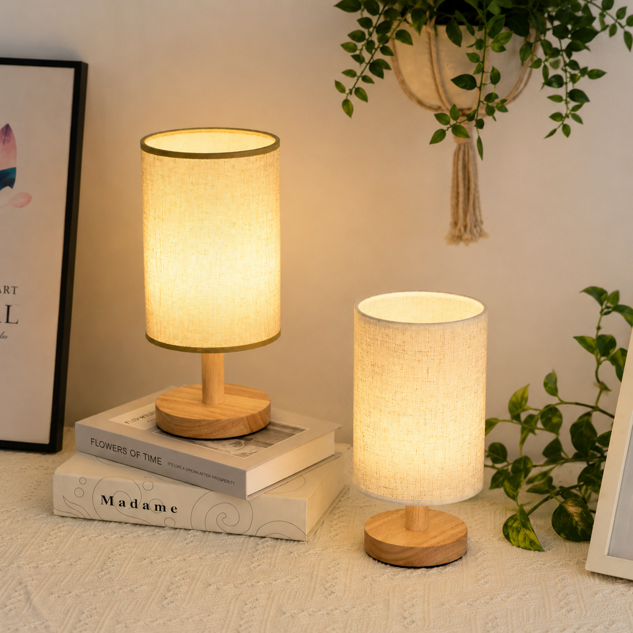 Luminária de Cabeceira Minimalista em Tecido