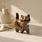 Escultura Gato de Madeira