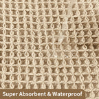 Tapete de banho waffle com borlas, super absorvente, antiderrapante, ultra macio, lavável à máquina, para casa, banheiro, chão ao lado da banheira, chuveiro