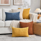Ruggine boho decorativo lance travesseiro cobre 18x18 Polegada para sofá cama, fazenda outono decoração de casa, macio corss veludo retalhos