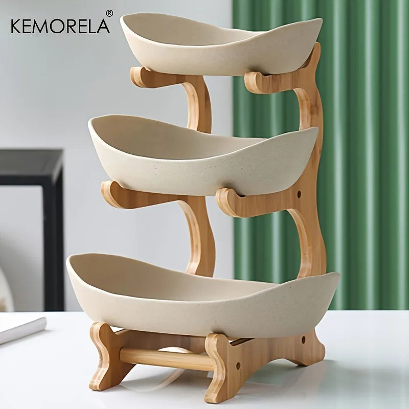 Cesta De Frutas Secas De Plástico Moderno Criativo, Prato de Lanche, Suporte De Bolo, Saladeira, Placa para Sala De Estar Em Casa, 2 ou 3 Camadas