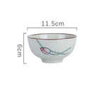 Japonês Retro Household Cerâmica Arroz Bowl, Restaurante e Home Louça, Comendo Pratos, Tigela de Sopa, 4,5 em