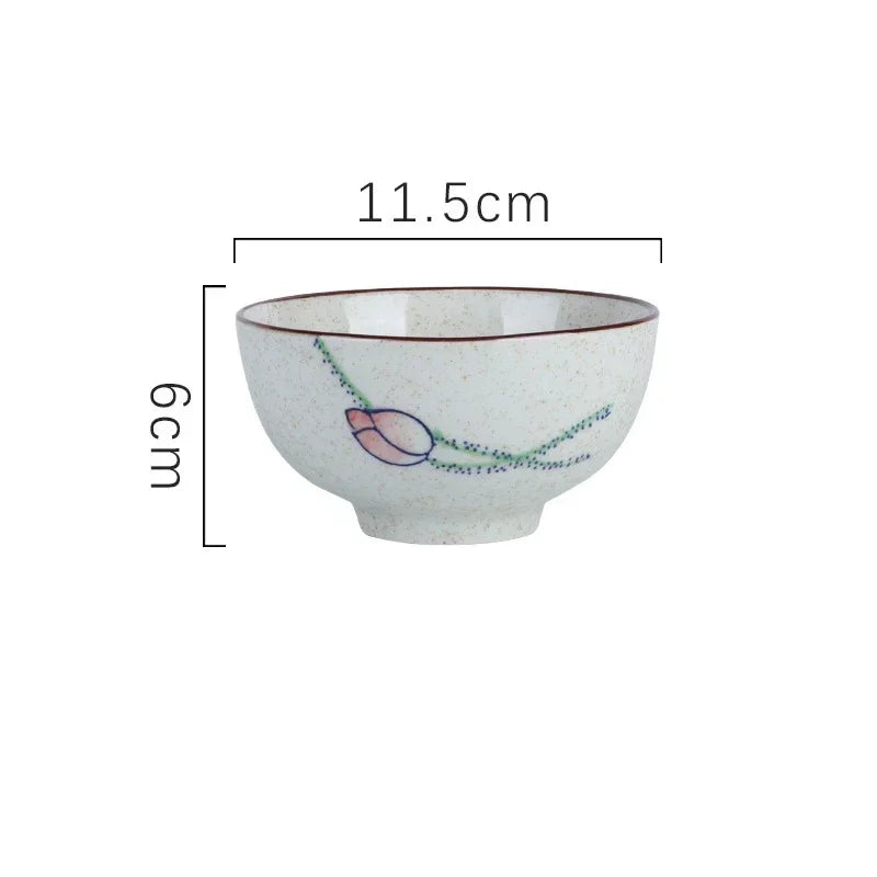 Japonês Retro Household Cerâmica Arroz Bowl, Restaurante e Home Louça, Comendo Pratos, Tigela de Sopa, 4,5 em