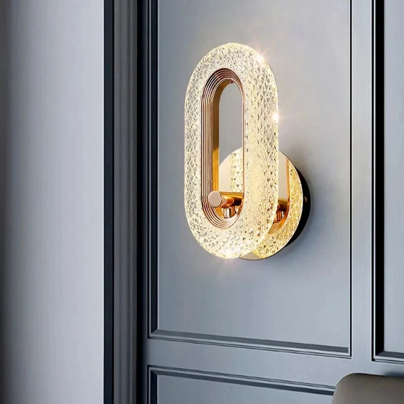 Nordic moderno decoração de luxo lâmpada parede base ferro acrílico abajur requintado noite arandela luz led quarto decoração brilho parede