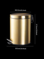 Moderno 5l de aço inoxidável champanhe silencioso hotel banheiro lixo e cozinha casa metal poubage pode pé ouro