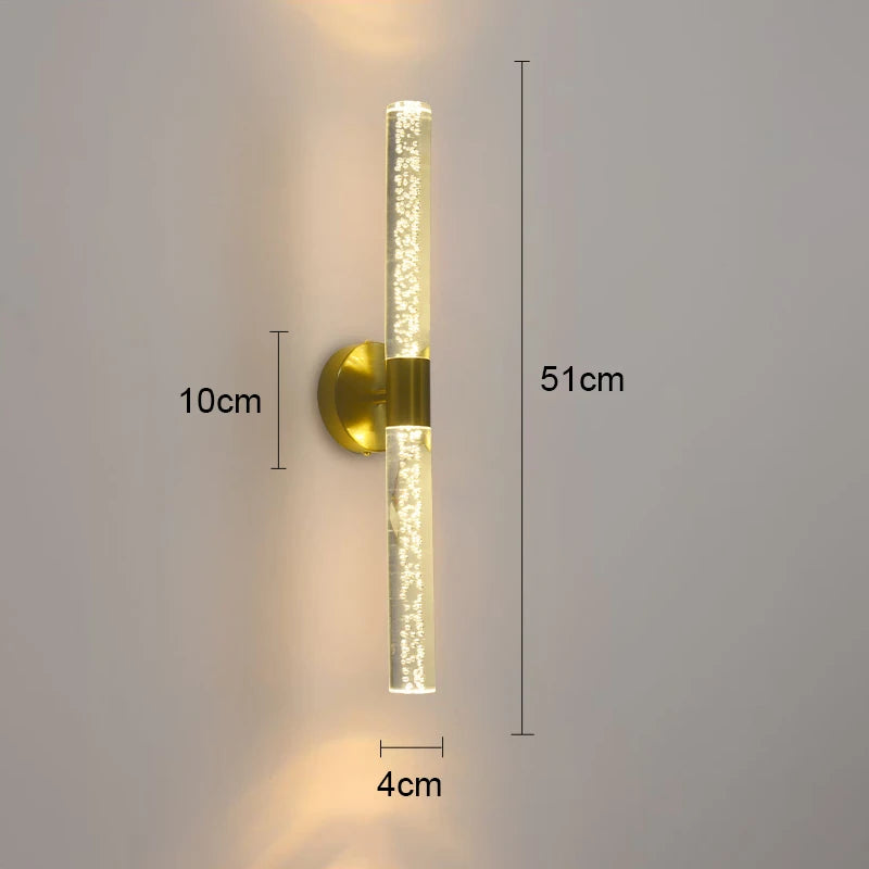 Luz de parede de luxo nórdico para decoração doméstica, lâmpada de parede interior, sala de estar, quarto, fundo de cabeceira