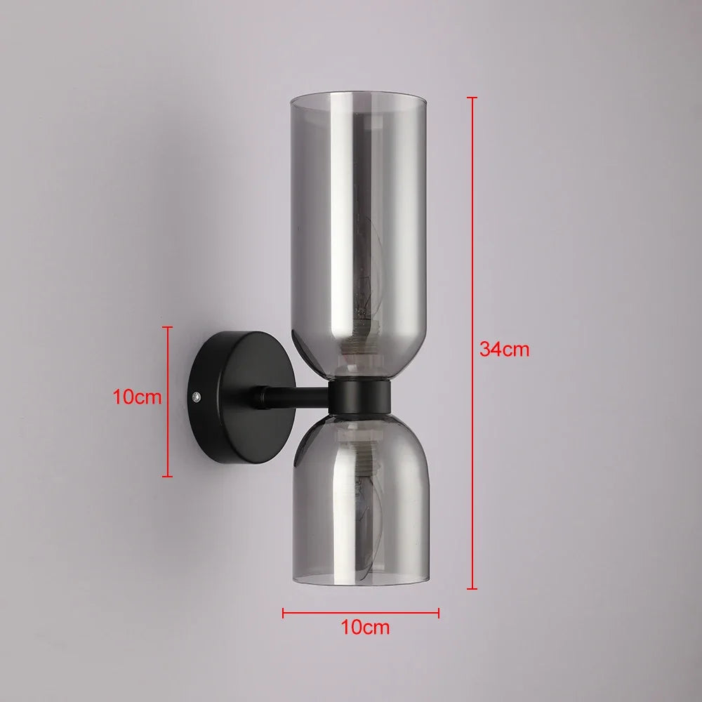 Luminária de parede de vidro moderna e minimalista, luxuosa, para quarto, cabeceira, decoração nórdica, corredor, escada, iluminação artística