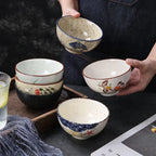 Japonês Retro Household Cerâmica Arroz Bowl, Restaurante e Home Louça, Comendo Pratos, Tigela de Sopa, 4,5 em