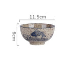 Japonês Retro Household Cerâmica Arroz Bowl, Restaurante e Home Louça, Comendo Pratos, Tigela de Sopa, 4,5 em