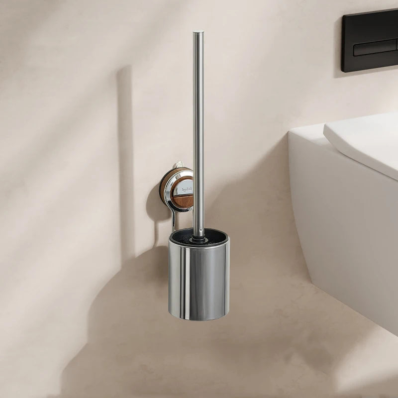 Escova Sanitária Inox com Suporte de Ventosa
