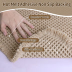 Tapete de banho waffle com borlas, super absorvente, antiderrapante, ultra macio, lavável à máquina, para casa, banheiro, chão ao lado da banheira, chuveiro
