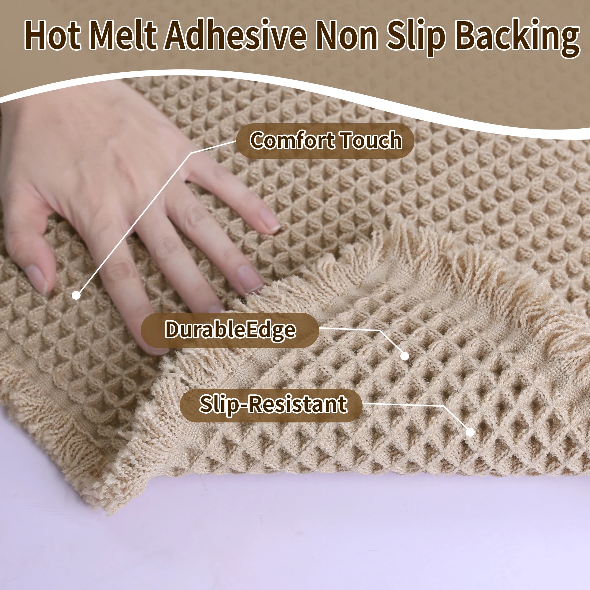 Tapete de banho waffle com borlas, super absorvente, antiderrapante, ultra macio, lavável à máquina, para casa, banheiro, chão ao lado da banheira, chuveiro