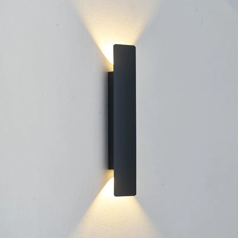 Lâmpadas de parede à prova dwaterproof água ao ar livre tira luzes de parede de alumínio 18w led preto lâmpada de parede quarto exterior luminárias ao ar livre