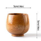 Copos retrô de madeira natural com barriga grande, estilo japonês, copo de água e leite, café, cerveja, chá, artesanal, natural, cozinha, bar, copos