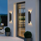 Lâmpadas de parede à prova dwaterproof água ao ar livre tira luzes de parede de alumínio 18w led preto lâmpada de parede quarto exterior luminárias ao ar livre