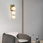 Luminárias de parede com bolas de acrílico brancas, com dimmer ajustável, metal dourado, para sala de estar, quarto, escadas, corredor, envio direto