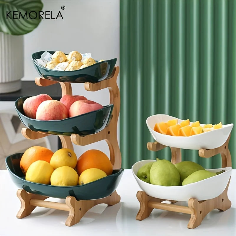 Cesta De Frutas Secas De Plástico Moderno Criativo, Prato de Lanche, Suporte De Bolo, Saladeira, Placa para Sala De Estar Em Casa, 2 ou 3 Camadas