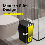 Lixeira de banheiro 10L lata de lixo pequena com tampa superior de imprensa para banheiro, quarto, sala de estar – cesto de lixo de plástico com tampa pop-up