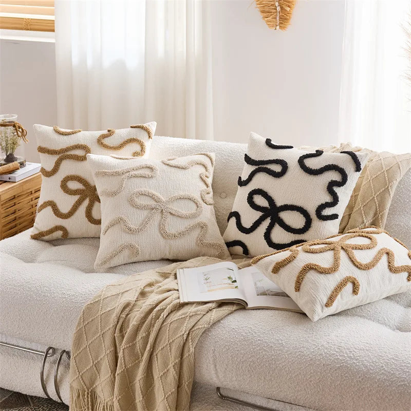 Arco capa de almofada ultra macio chenille lance capa de almofada para sofá sala estar estilo nórdico tufado capa de almofada decorativa