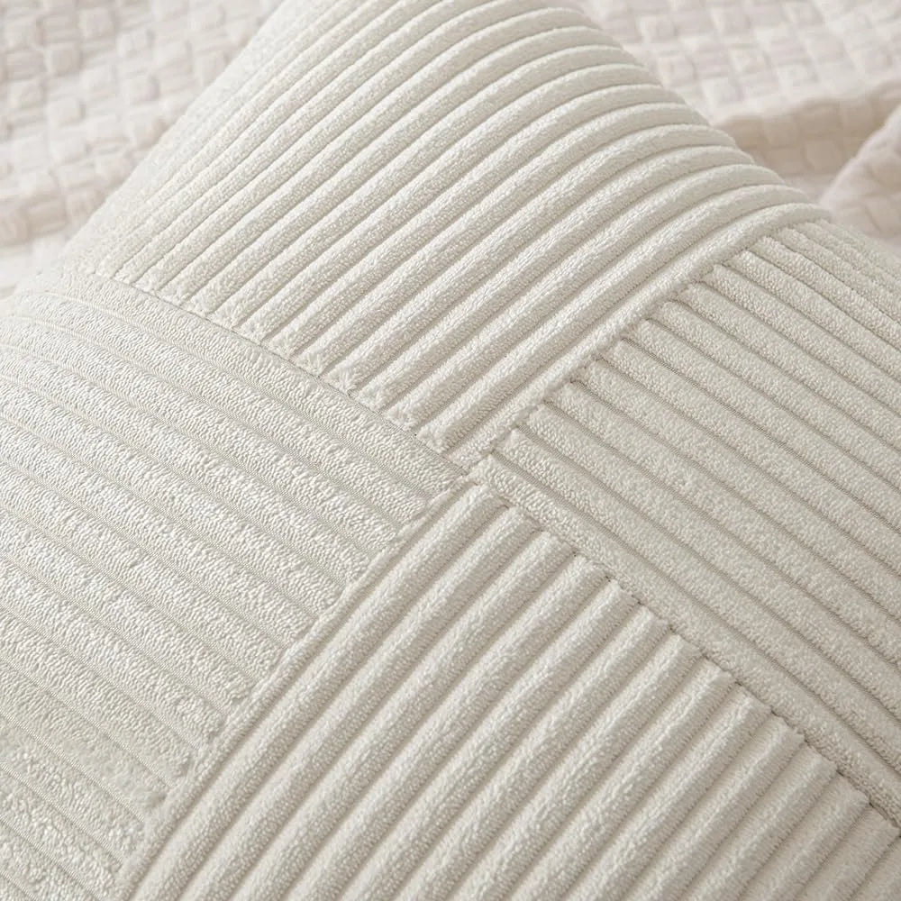 Estilo simples poliéster capa de almofada listra capa de almofada branco bege rosa cor sólida fronha para sofá sala estar decoração casa