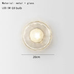 Nordic cinza branco vidro transparente 20cm luz de parede ouro preto metal lâmpada g9 para quarto salão restaurante corredor arandela