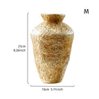 1 peça, um vaso decorativo em forma de jarra de terraço retrô, um vaso decorativo de casa com jarra de terraço dourada antiga