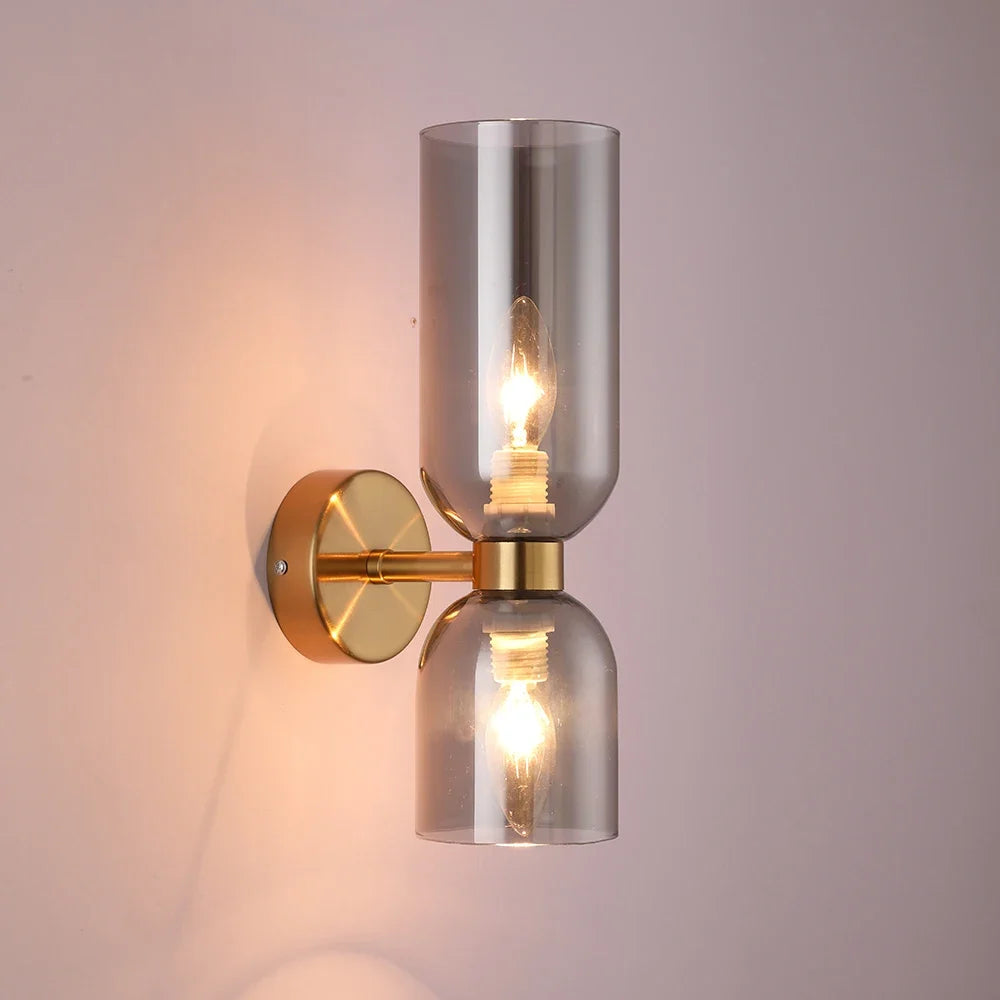 Luminária de parede de vidro moderna e minimalista, luxuosa, para quarto, cabeceira, decoração nórdica, corredor, escada, iluminação artística