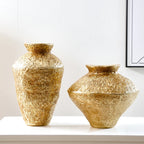 1 peça, um vaso decorativo em forma de jarra de terraço retrô, um vaso decorativo de casa com jarra de terraço dourada antiga