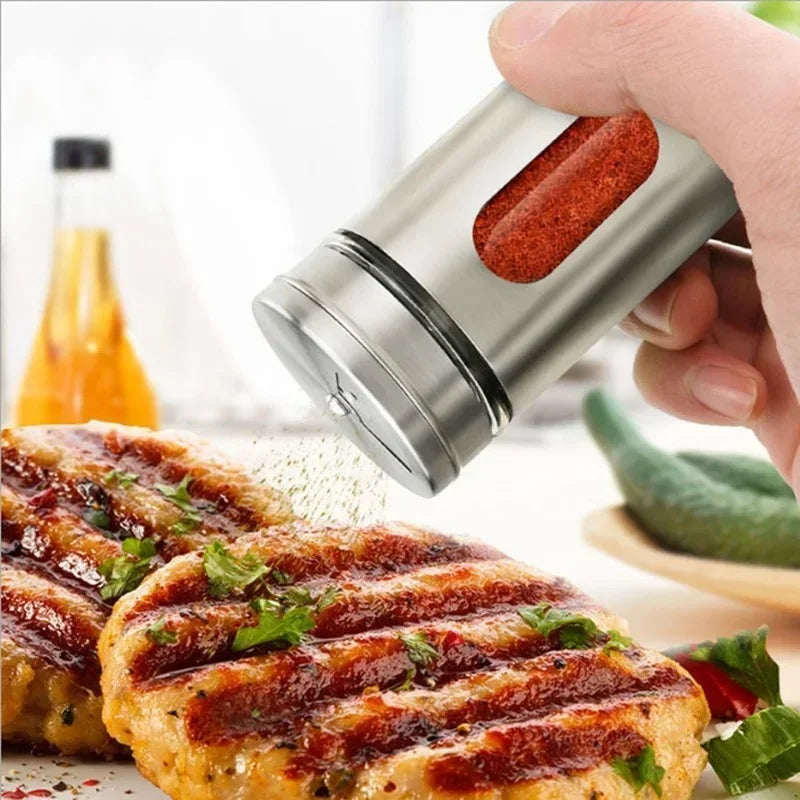 Porta Temperos em Inox com Tampa Giratória