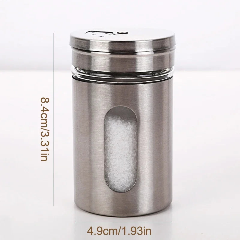 Porta Temperos em Inox com Tampa Giratória