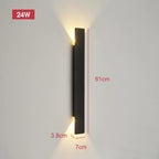 Lâmpadas de parede à prova dwaterproof água ao ar livre tira luzes de parede de alumínio 18w led preto lâmpada de parede quarto exterior luminárias ao ar livre