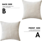 Estilo simples poliéster capa de almofada listra capa de almofada branco bege rosa cor sólida fronha para sofá sala estar decoração casa