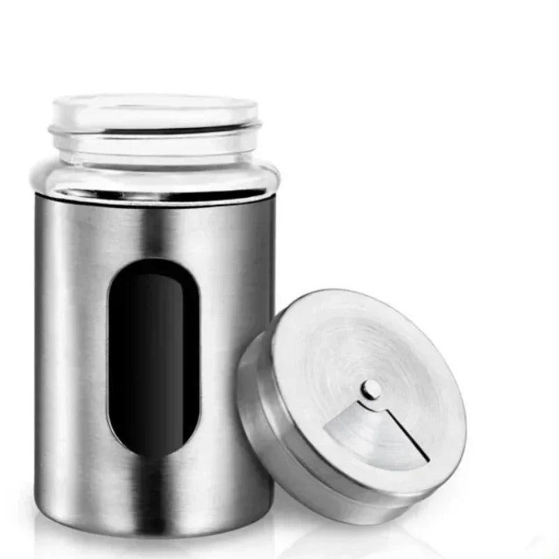Porta Temperos em Inox com Tampa Giratória