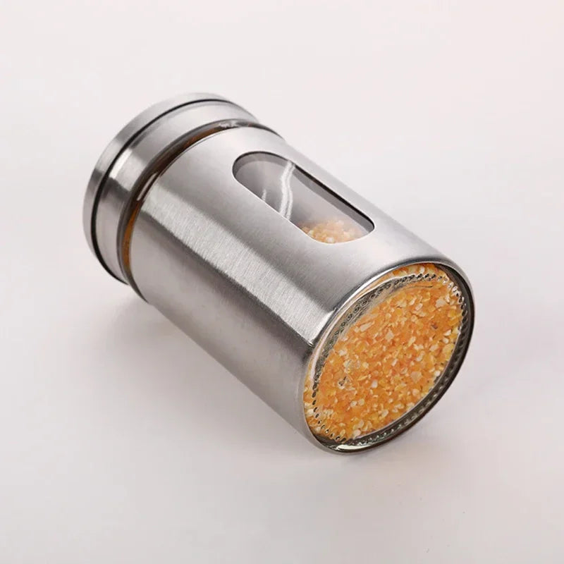 Porta Temperos em Inox com Tampa Giratória