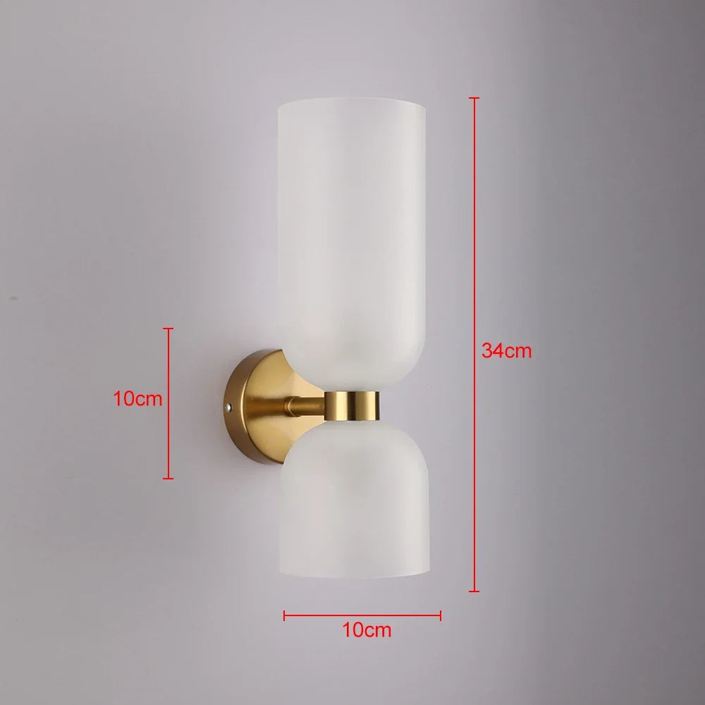 Luminária de parede de vidro moderna e minimalista, luxuosa, para quarto, cabeceira, decoração nórdica, corredor, escada, iluminação artística