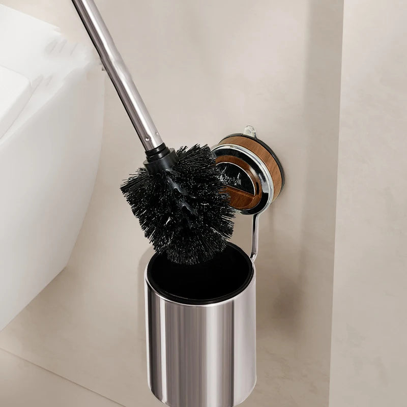Escova Sanitária Inox com Suporte de Ventosa