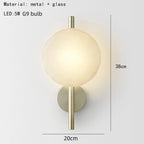 Nordic cinza branco vidro transparente 20cm luz de parede ouro preto metal lâmpada g9 para quarto salão restaurante corredor arandela