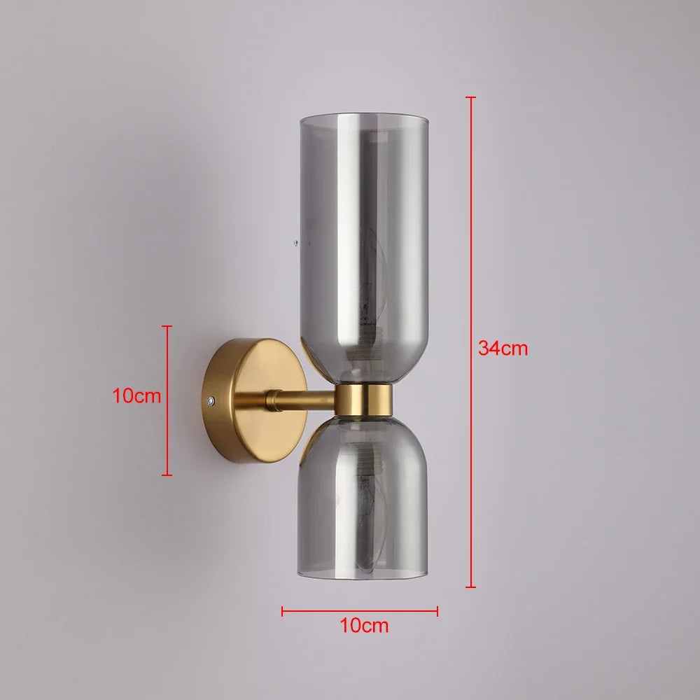 Luminária de parede de vidro moderna e minimalista, luxuosa, para quarto, cabeceira, decoração nórdica, corredor, escada, iluminação artística