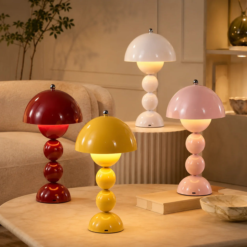 Luminária de Mesa LED Nórdica com Interruptor Táctil, 3 Cores, Dimerização Contínua, Luminária Criativa para Decoração de Casa e Escritório
