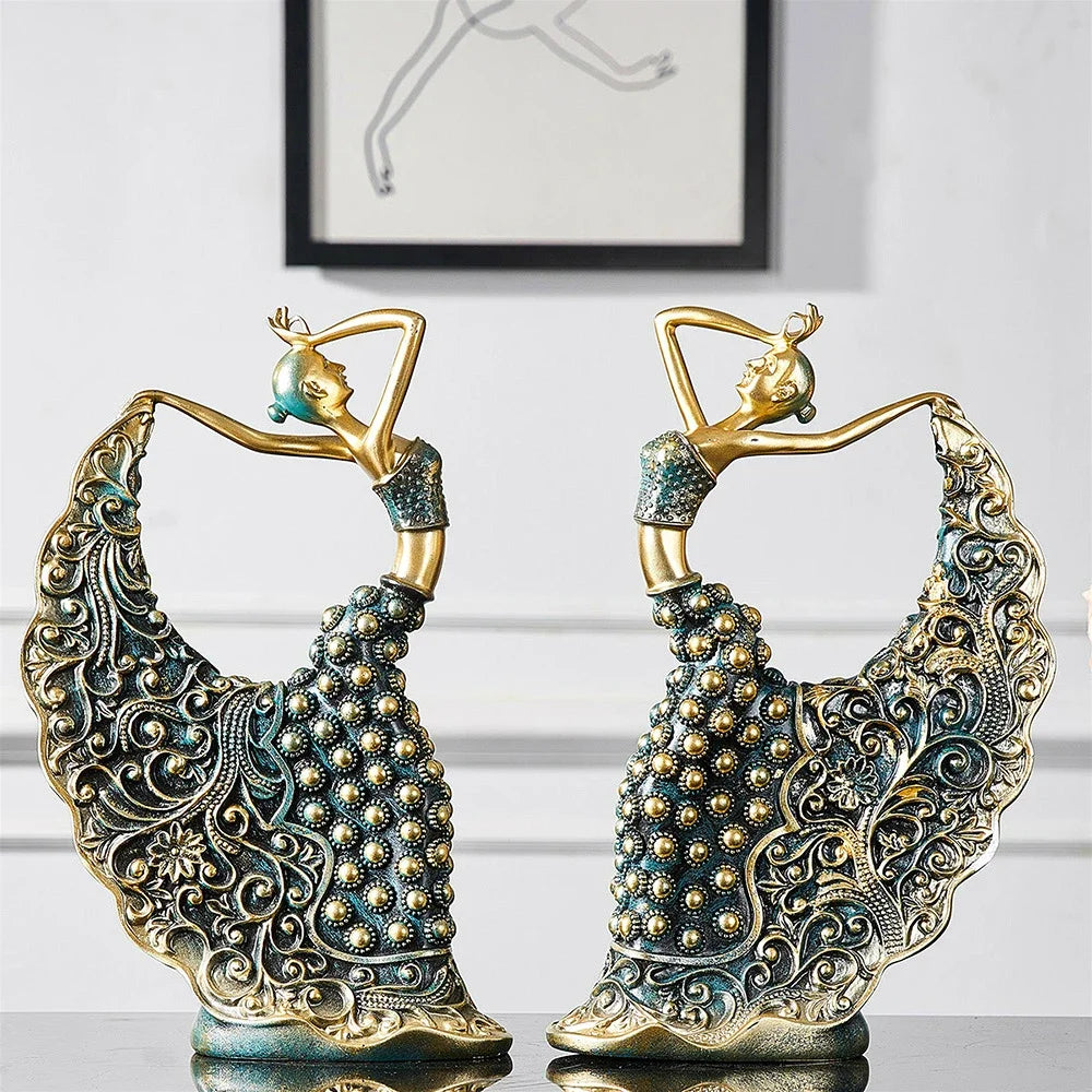 Peacock Dancer Modelo Escultura Cerâmica, Estátua De Arte Abstrata, Decoração De Atmosfera De Luxo, Home Sala De Estar
