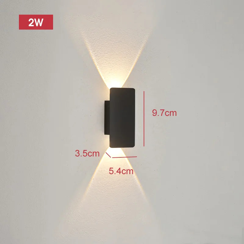 Lâmpadas de parede à prova dwaterproof água ao ar livre tira luzes de parede de alumínio 18w led preto lâmpada de parede quarto exterior luminárias ao ar livre