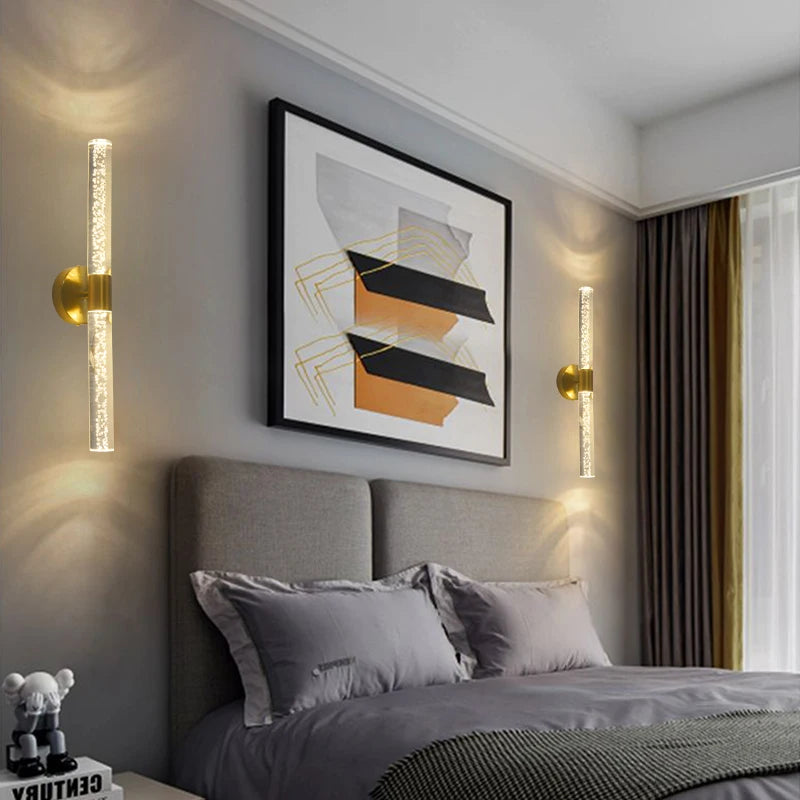 Luz de parede de luxo nórdico para decoração doméstica, lâmpada de parede interior, sala de estar, quarto, fundo de cabeceira