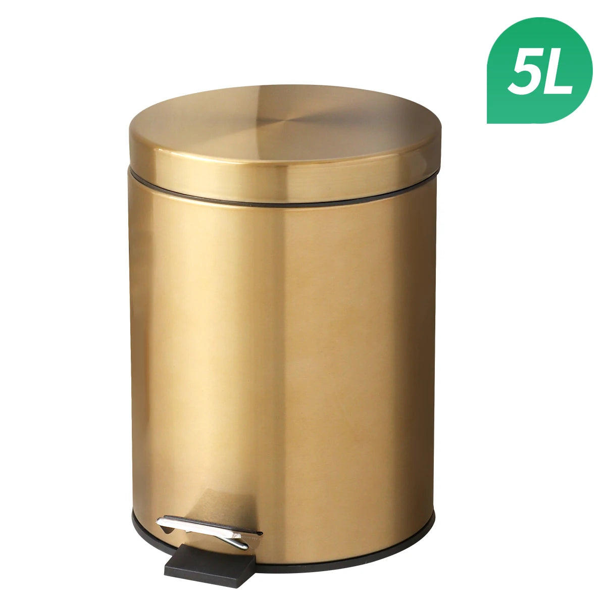Moderno 5l de aço inoxidável champanhe silencioso hotel banheiro lixo e cozinha casa metal poubage pode pé ouro