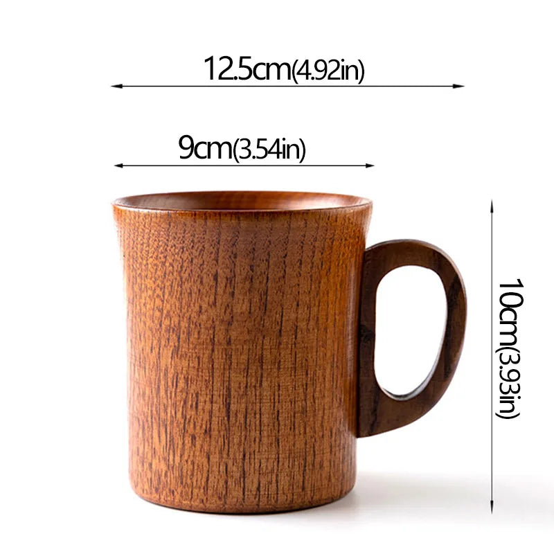 Copos retrô de madeira natural com barriga grande, estilo japonês, copo de água e leite, café, cerveja, chá, artesanal, natural, cozinha, bar, copos