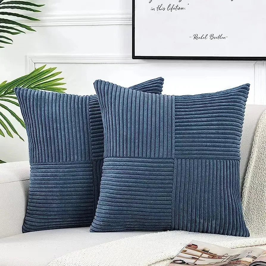Estilo simples poliéster capa de almofada listra capa de almofada branco bege rosa cor sólida fronha para sofá sala estar decoração casa