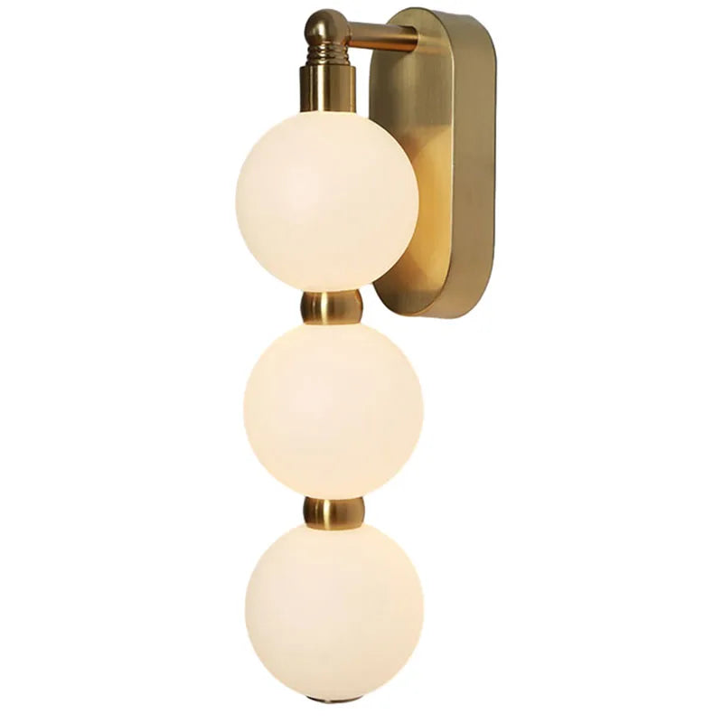 Luminárias de parede com bolas de acrílico brancas, com dimmer ajustável, metal dourado, para sala de estar, quarto, escadas, corredor, envio direto