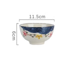 Japonês Retro Household Cerâmica Arroz Bowl, Restaurante e Home Louça, Comendo Pratos, Tigela de Sopa, 4,5 em